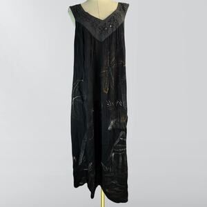 Vintage Neelam Fashions Free Boho Hand Dyed Sequence Trapeze Dress